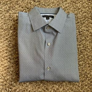 Banana Republic dot slim fit non-iron navy medium